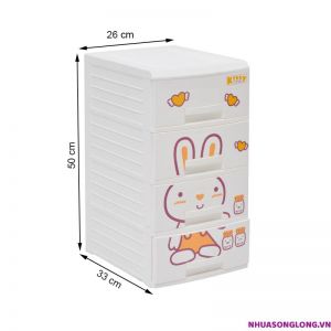 Tủ nhựa Kitty 4 tầng