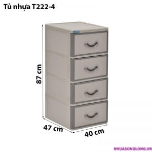 Tủ nhựa T222 4 tầng (nhiều màu)