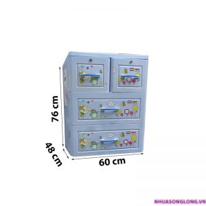 Tủ nhựa Panda 3 tầng 4 ngăn (Xanh dương)