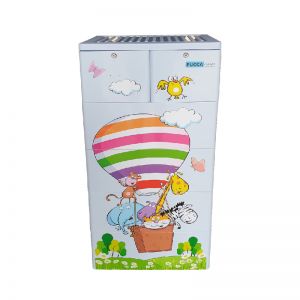 Tủ nhựa Pucca 5 tầng 6 ngăn kéo - Khinh khí cầu